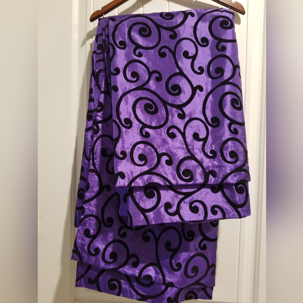 Custom Made Purple & Black Drapes